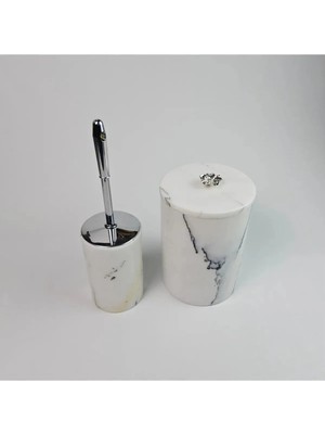 Ege Gross Leylak Mermer Çöp Kovası/fırça Seti