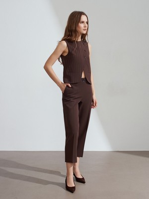 Dilvin 72279 Orta Belli Kapri Pantolon-Kahve