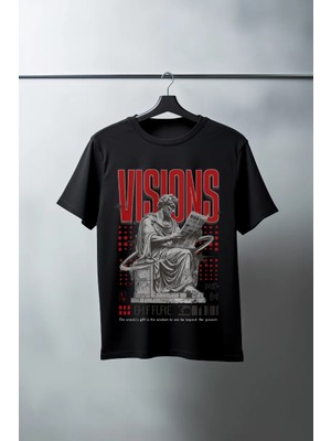 Velmora Fashion Unisex Oversize 24/1 Penye Dtf Baskılı Tişört - DTF77