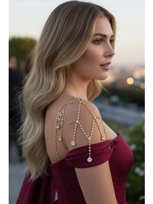 Caş Dekorasyon Altın Renk Taşlı Vücut Aksesuarı