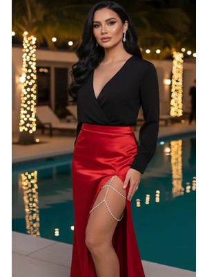 Caş Dekorasyon Gümüş Renk Taşlı Bacak Aksesuarı