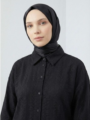 Foremia Geniş Raporlu Jakar Keten Tunik-Siyah -