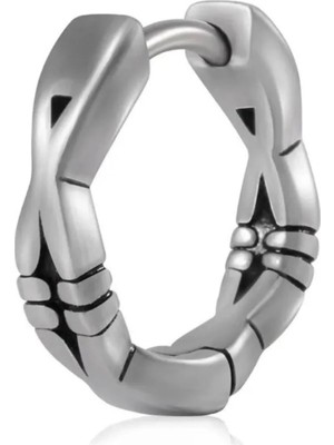 Jaida Moda Unisex Gümüş Gotik Spor Çelik Halka Küpe