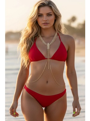 Caş Dekorasyon Altın Renk Taşlı Vücut Aksesuarı