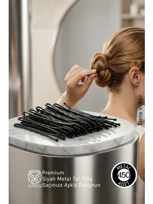 Creatividad Solutions Premium Siyah Metal Tel Toka – 450 Adet Profesyonel Set 722722