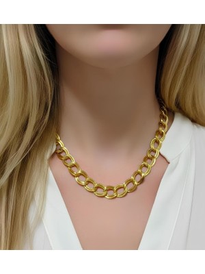 Bontexs Kadın 14 Ayar Altın Kaplama Samanyolu Zincir Kolye Özel Günler Için Şık Samanyolu 316L Paslanmaz Çelik Kolye - Kadın Takı Modelleri