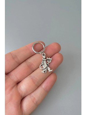 Jaida Moda Unisex Gümüş Yılbaşı Azrail Cadılar Bayramı Sallantılı Çelik Halka Küpe