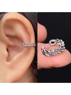 Jaida Moda Unisex Sıkıştırma Deliksiz Yuvarlak Model Çelik Kıkırdak Küpe Ear Cuff