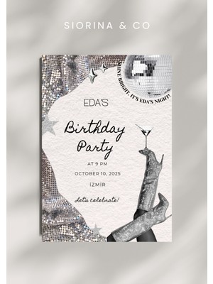 Siorina Events Birthday Card Bride Bachelorette Card Doğum Günü Davetiye/kart - 5 Adet