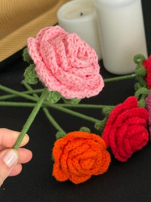 Elaa Aksesuar Solmayan Örgü Gül