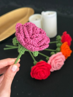 Elaa Aksesuar Solmayan Örgü Gül