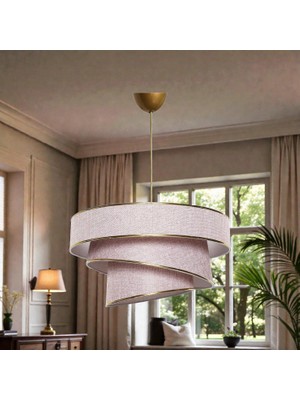 Elizim Home Lighting Pasta 3 Katlı Pudra Abajur Sarkıt Avize