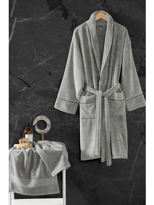 Subutu Exclusive Single Bornoz Seti Gri L/xl 8680108069134