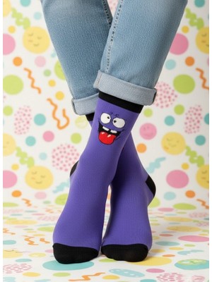 Baff Gülen Surat Desenli Çorap 43-46