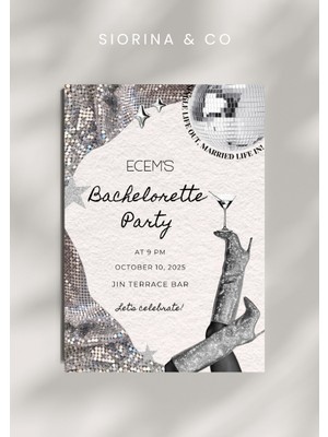 Siorina Events Birthday Card Bride Bachelorette Card Doğum Günü Davetiye/kart - 5 Adet