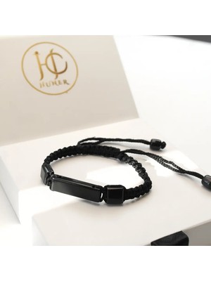 LTG Nova Blackcraft Oltu Taşı Geometrik Örgü Bileklik( Ayarlanabilir)