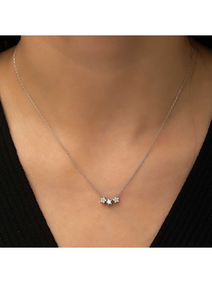 LTG Nova 925 Ayar Gümüş Üç Yıldız Kadın Gümüş Kolye T4803 (892)