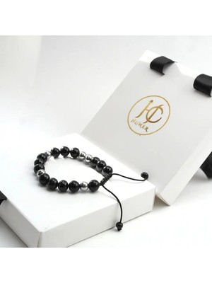 LTG Nova Blackcraft Oltu Taşı ve Hematit Bileklik ( Ayarlanabilir)