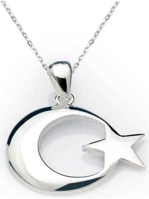 LTG Nova 925 Ayar Gümüş Ay Yıldız Bayrak Gümüş Kolye PND99040014 (892)