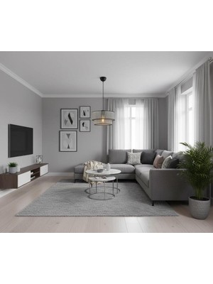 Elizim Home Lighting Hasır Görünümlü Lüx Abajur Sarkıt Avize