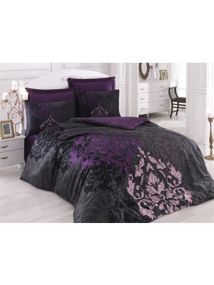 Subutu Leylazar Mürdüm Saten Nev Takımı Çift Kişilik