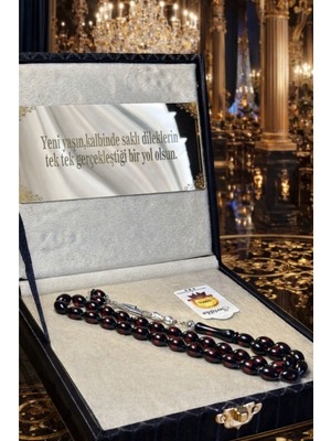 Altınsoy Tesbih Kişiye Özel Harfli Sıkma Kehribar Tesbih Özel Yazılı Premium Kutulu