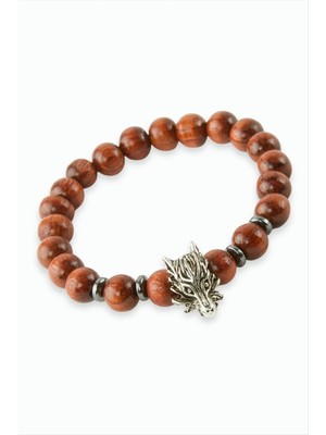 LTG Nova Ejderha Hematit Bambu Ahşap Bileklik 8 mm