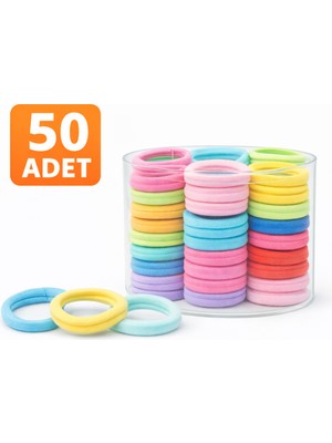 50 Adet Iz Yapmayan Yumuşak Saç Tokası – Esnek, Dayanıklı, Renkli Lastik Toka Seti