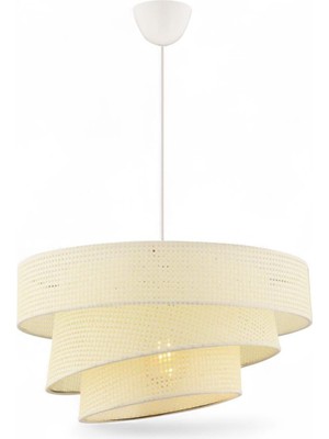 Elizim Home Lighting Hasır Görünümlü Abajur Sarkıt Avize