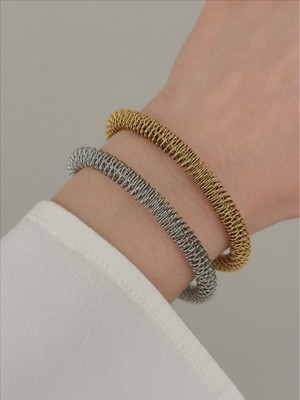 QA Quella Accessories Çelik Tel Işleme Gold Ayarlanabilir Kelepçe Bileklik - Gold