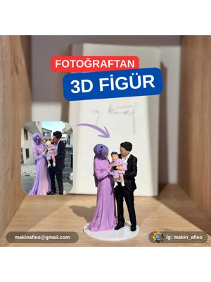 Kişiye Özel Aile 3D Figür