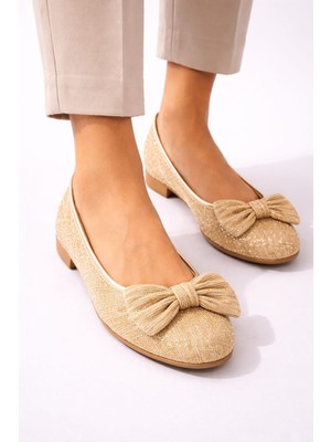 Slipcat Kadın Simli Taşlı Fiyonklu Babet Ayakkabı – Rahat, Şık, Günlük Kullanım