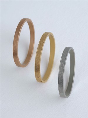 QA Quella Accessories Çelik Kalın Sim Gümüş & Rose & Gold Kelepçe Bileklik Iç Çapı: 6 cm / Çevresi: 19 cm - Rose