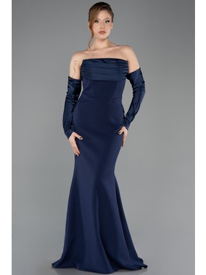 Abiyefon Straplez Kol Aksesuarlı Uzun Balık Abiye ABU4398