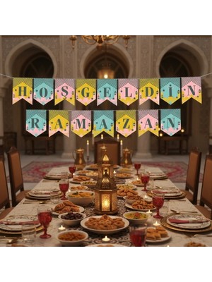 Esranın Dünyası Ramazan Renkli Banner Süs - Hoşgeldin Ramazan RSKRG34-ESRDNS