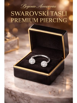 Begonia Accessories Anti Alerjik 316 L Cerrahi Çelik Swarovski Taşlı Özel Epoxi Kaplama Yüzey Şambala Helix, Septum, Tragus, Labret Halka Hızma Küpe Piercing 6 Mm, 8 Mm, 10 mm  1 Adet