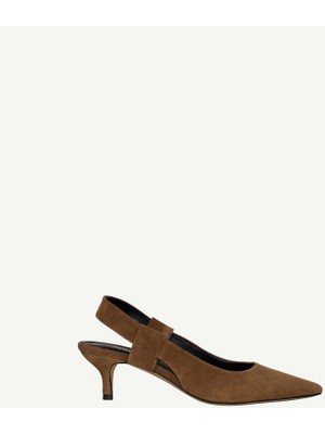 Yargıcı Arkası Açık Sivri Burunlu Deri Topuklu Ayakkabı