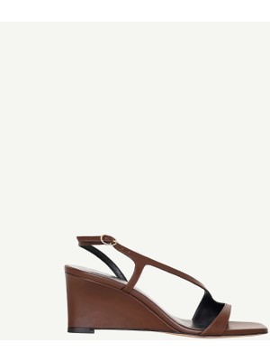 Yargıcı Platform Topuklu Deri Ayakkabı