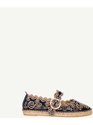 Yargıcı Nakış Işlemeli Mary Jane Espadril