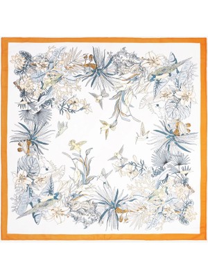 Yargıcı Çiçek Desenli Fular