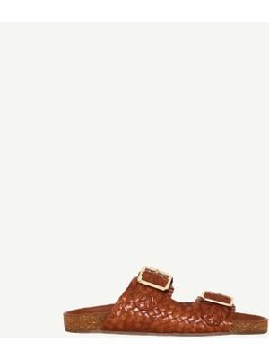 Yargıcı Iki Bantlı Deri Terlik