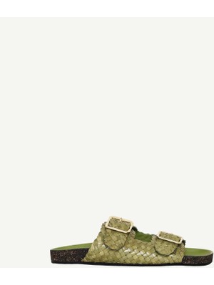 Yargıcı Iki Bantlı Deri Terlik