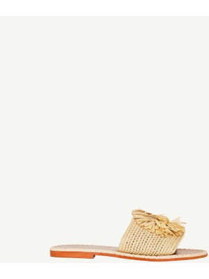 Yargıcı Aksesuar Detaylı Hasır Terlik