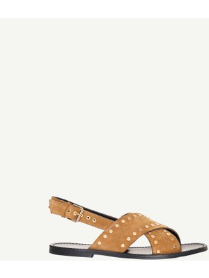 Yargıcı Çapraz Bantlı Trock Detaylı Deri Sandalet