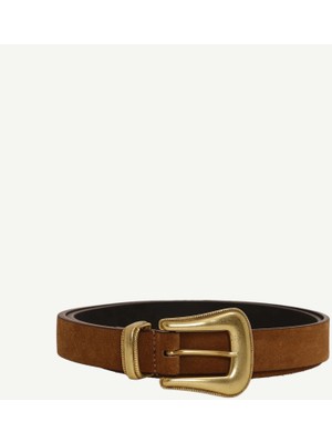 Yargıcı Desenli Metal Toka Detaylı Deri Kemer