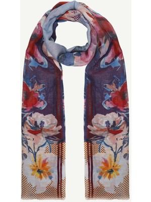 Yargıcı Çiçek Desenli Şal