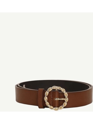 Yargıcı Tokası Örgü Detaylı Deri Kemer