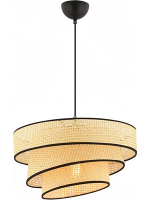 Elizim Home Lighting Hasır Görünümlü Abajur Sarkıt Avize