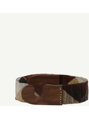 Yargıcı Geometrik Desenli Boncuk Işleme Kemer