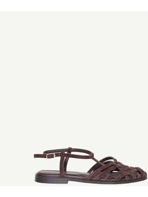 Yargıcı Önü Kafesli Arkası Açık Deri Ayakkabı